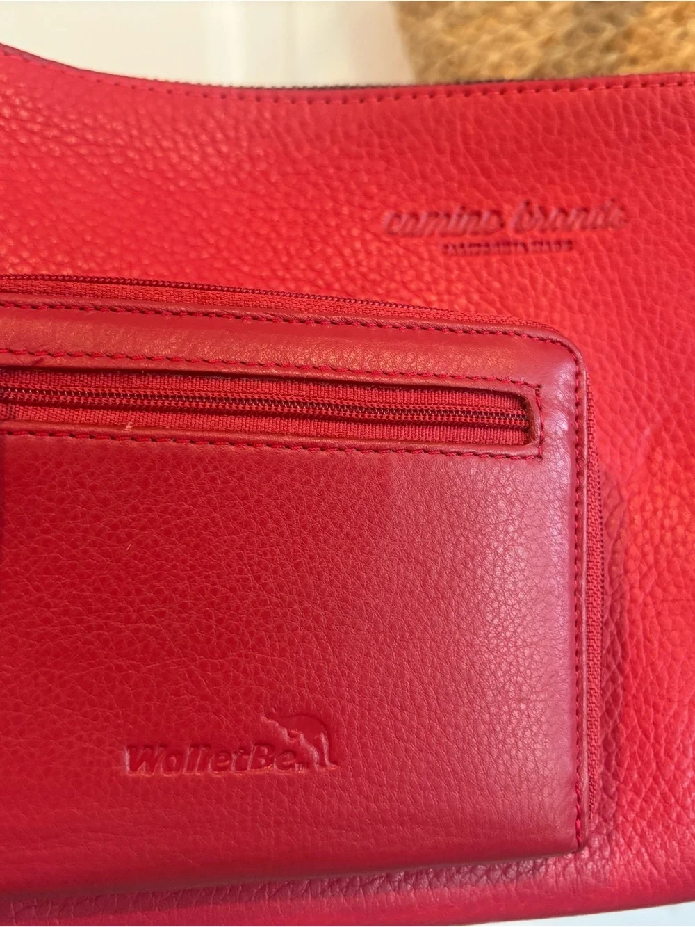 Classic Red Leather Crossbody Bag with Adjustable Strap